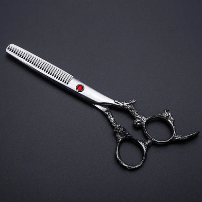 Professional 6 Inch Japan 440C Dragon Hair Scissors Bag Set Cutting Scissor Barber Thinning Shears Scisors Hairdressing Scissors