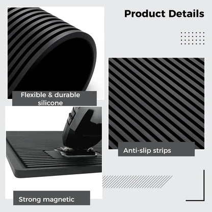 Barber Tool Organizer Mat Flexible Silicone Barber Tool Pad Magnetic Salon Barbershop Work Station Pad Barbershop Counter Mat