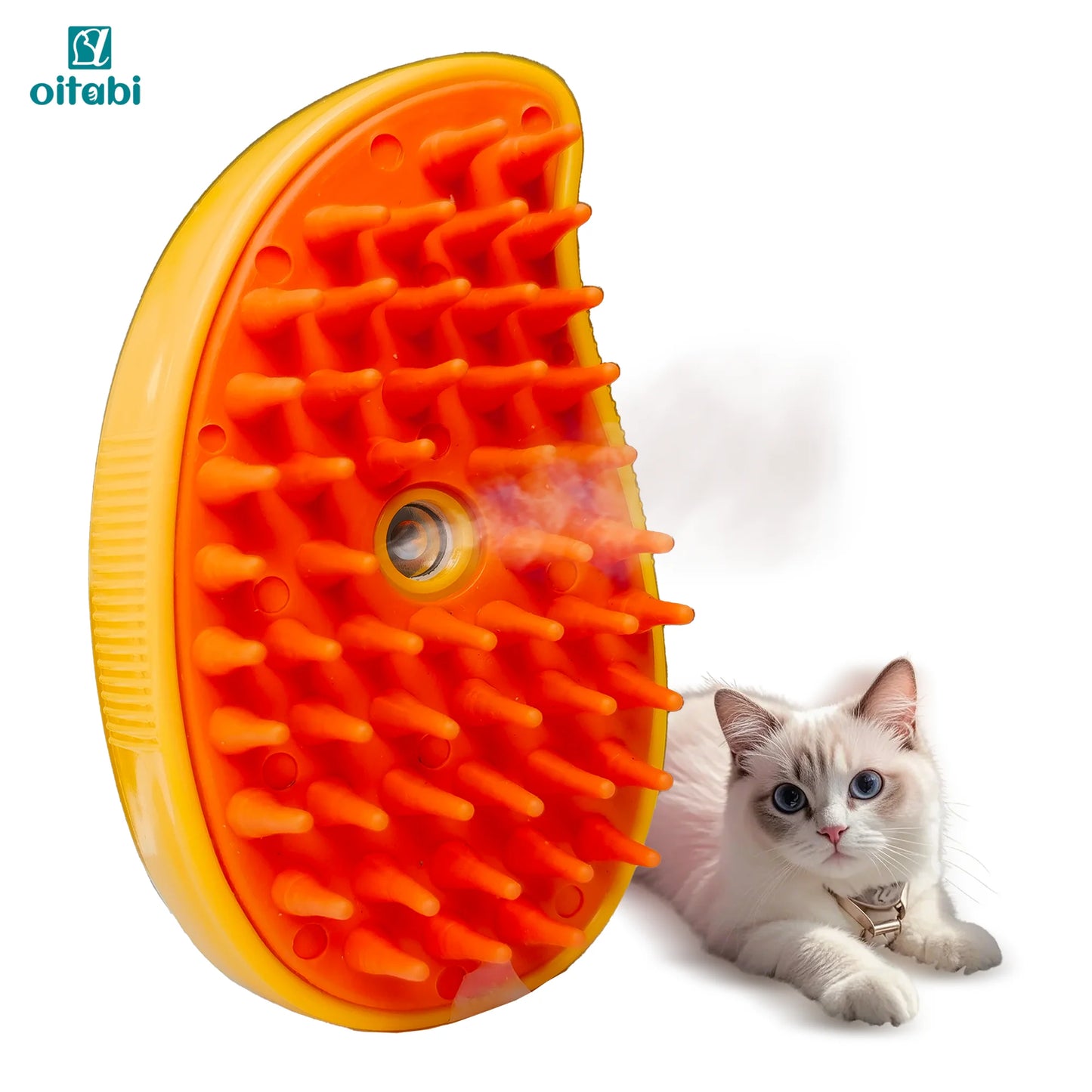 Cat Steam Brush, 3 in 1 Cat Steamy Brush, Silicone Massage Grooming Brush, Pet Hair Cleaning Brush Comb for Cats Dogs