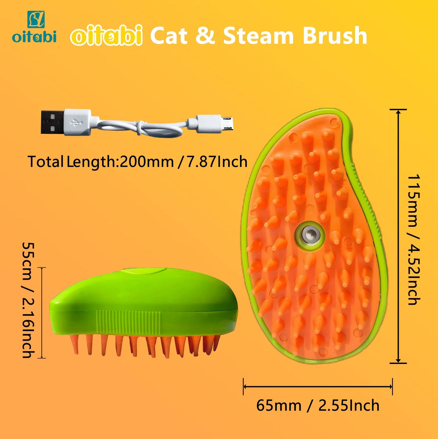 Cat Steam Brush, 3 in 1 Cat Steamy Brush, Silicone Massage Grooming Brush, Pet Hair Cleaning Brush Comb for Cats Dogs