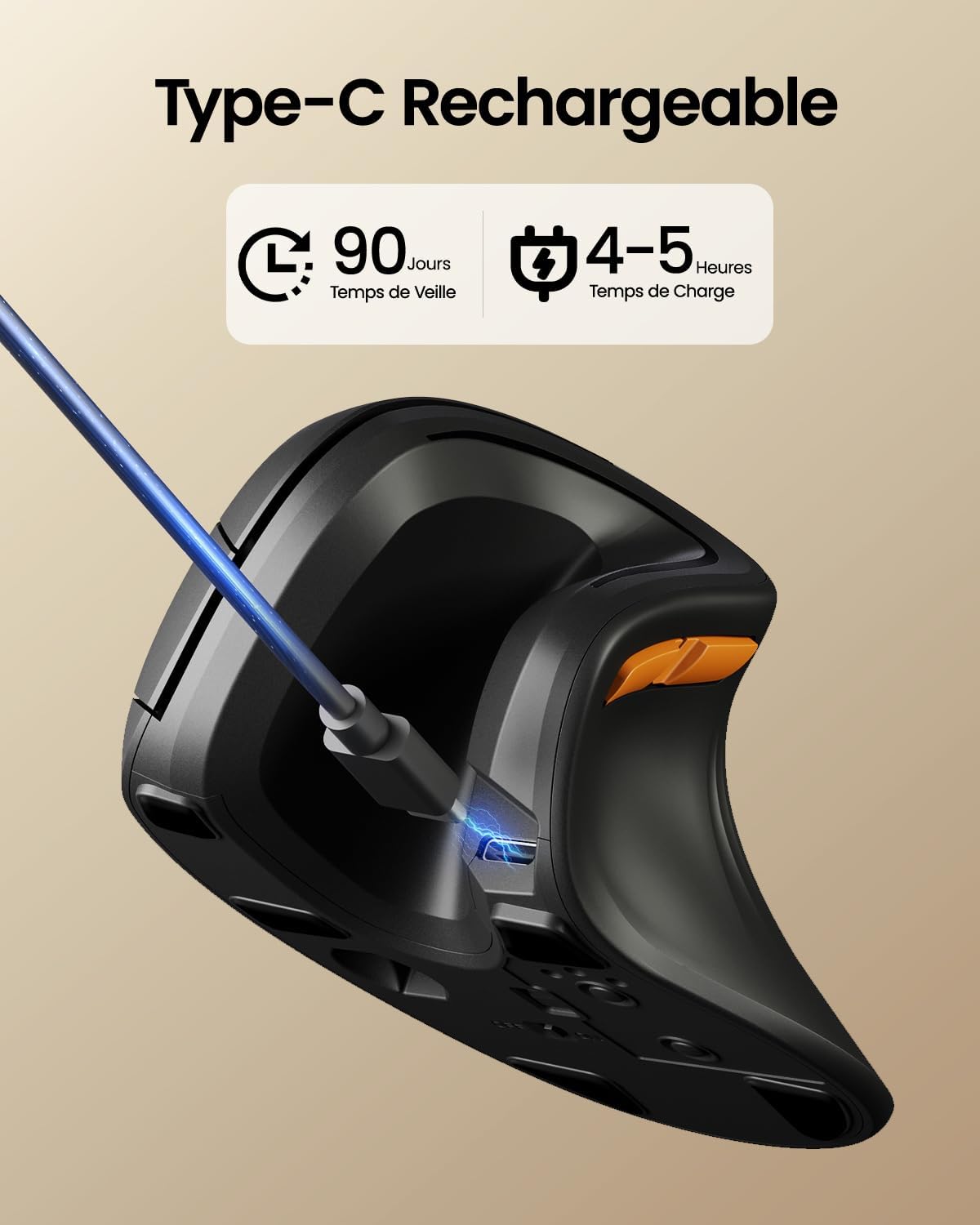 Ergonomic Wireless Vertical Mouse – Multi-Device with Adjustable DPI