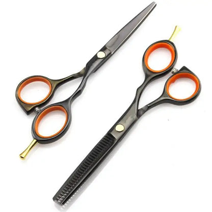Professional 5.5 Titanium Hairdressing Scissors Cutting Hair Straight Thinning Clipper Shears Kit Barber Styling Tools Free Ship
