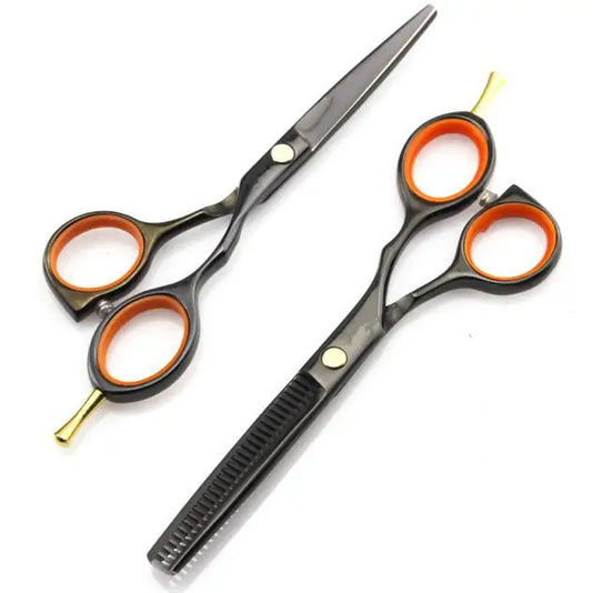 Professional 5.5 Titanium Hairdressing Scissors Cutting Hair Straight Thinning Clipper Shears Kit Barber Styling Tools Free Ship