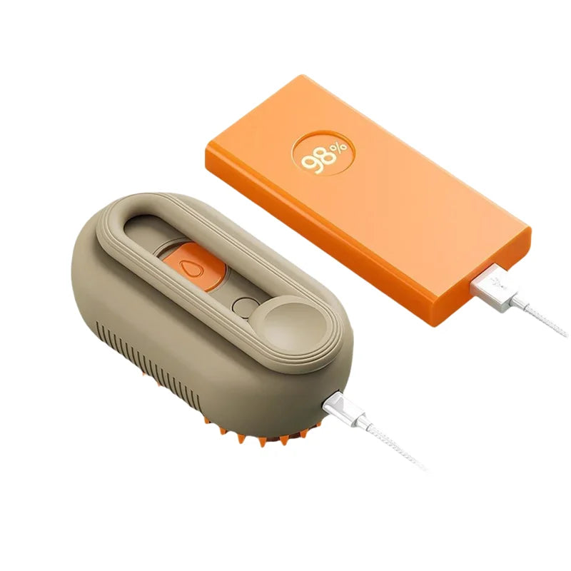 Dog and Cat Steam Spray Brush, 3-In-1 Pet Rechargeable Silicone Spray Brush for Massaging, Cleaning and Removing Loose Hair