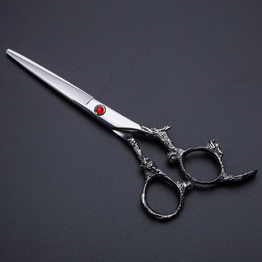 Professional 6 Inch Japan 440C Dragon Hair Scissors Bag Set Cutting Scissor Barber Thinning Shears Scisors Hairdressing Scissors